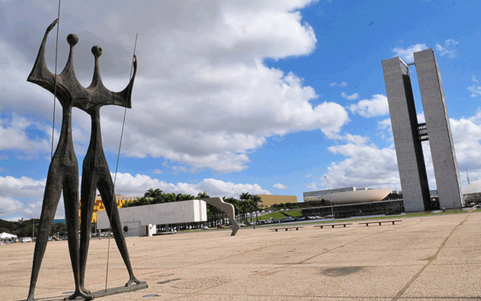 Em foto, é possível ver a Praça dos Três Poderes, no Distrito Federal